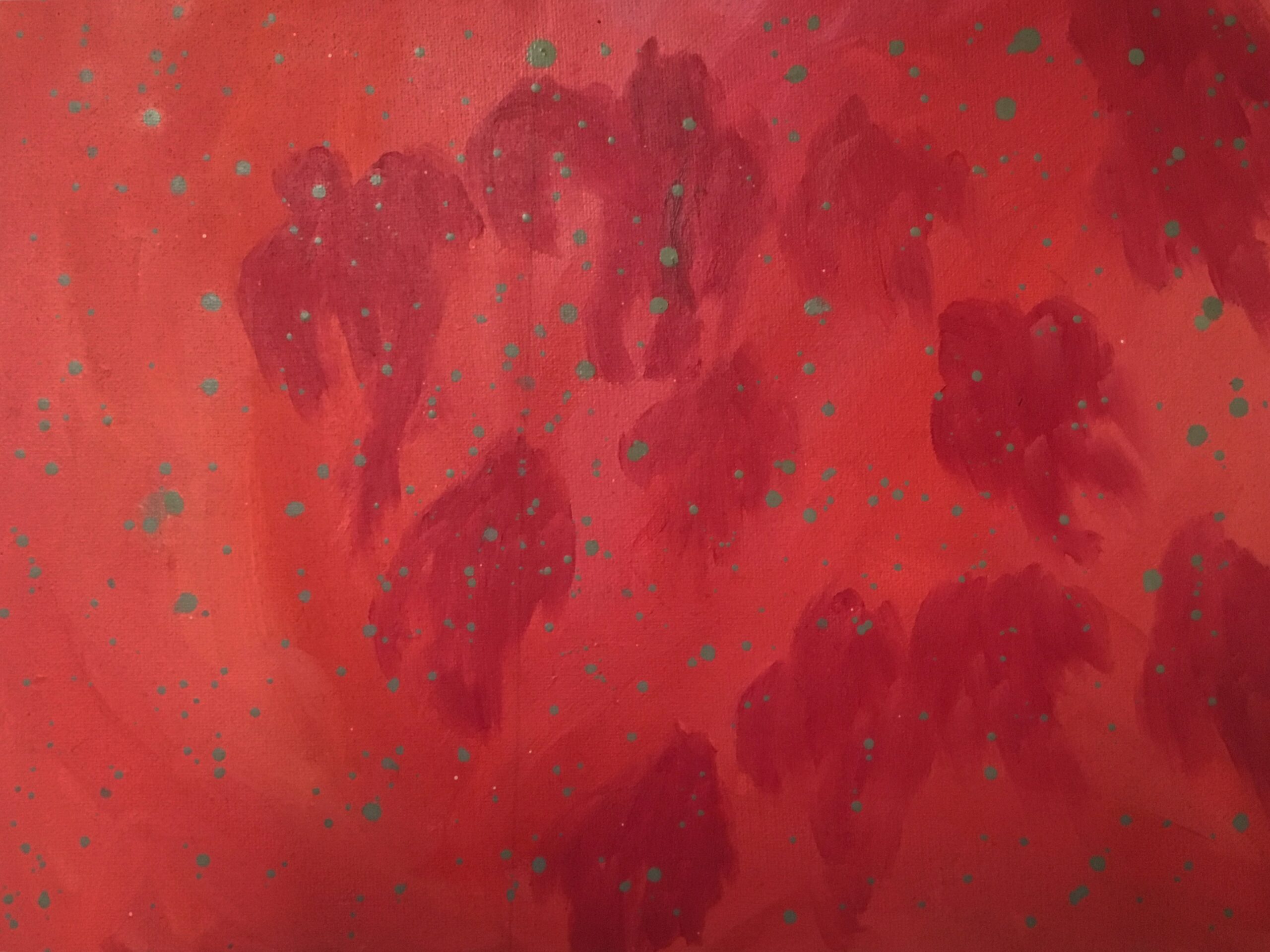 small oil on canvas, Red Heaven