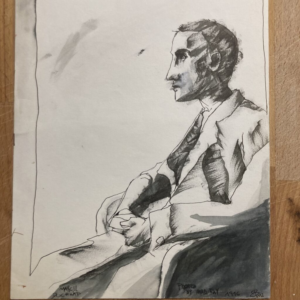 Drawing based on a photograph by Man Ray, Duchamp